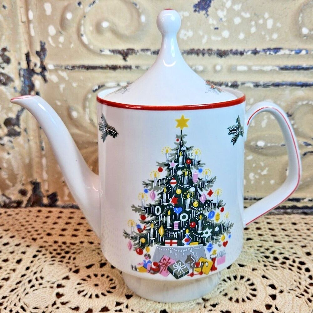 Festive Schumann-Bavaria Germany Noel Christmas Tea Pot Numbered